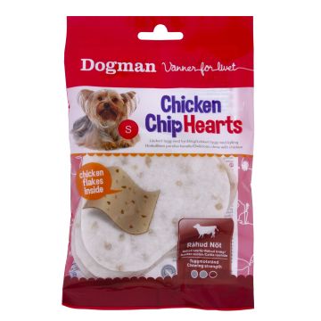 Dogman Chicken Chip hearts 4p Valkoinen S 10cm